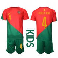 Camisa de time de futebol Portugal Ruben Dias #4 Replicas 1º Equipamento Infantil Mundo 2022 Manga Curta (+ Calças curtas)